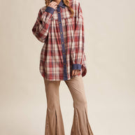 Lace Inset Flare Pants