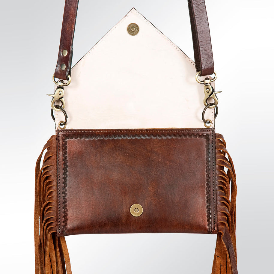 Leather Envelope Purse with Tassels