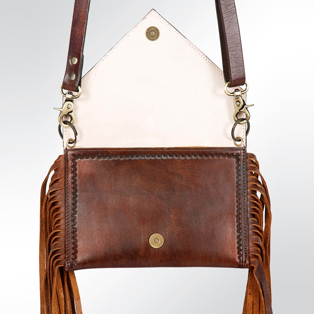 Leather Envelope Purse with Tassels