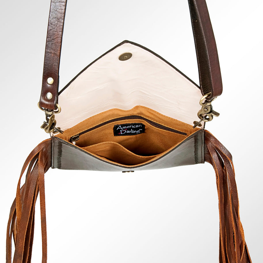 Leather Envelope Purse with Tassels