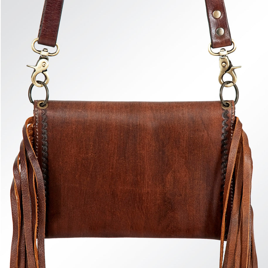 Leather Envelope Purse with Tassels
