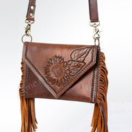 Leather Envelope Purse with Tassels