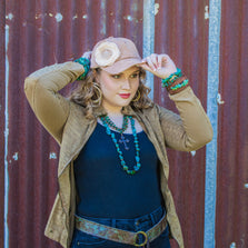 African Turquoise Triple Strand Bracelet 804s