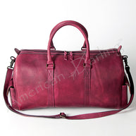 Pink Leather Duffel Bag
