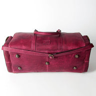 Pink Leather Duffel Bag