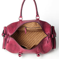 Pink Leather Duffel Bag