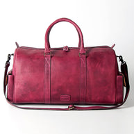 Pink Leather Duffel Bag