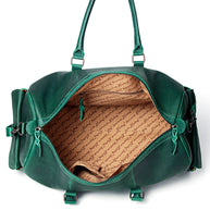 Green Leather Western Duffel