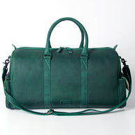 Green Leather Western Duffel