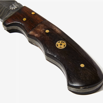 Damascus Skinning gut hook, Hunting Knife by Titan TD-1 7 6