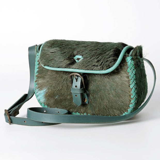 Green Hair on Hide Crossbody