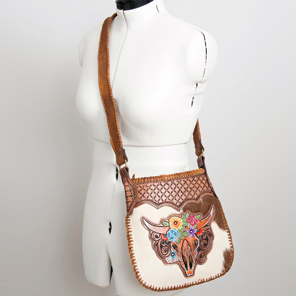 Boho Longhorn Leather Crossbody