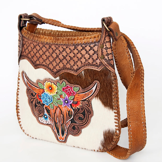 Boho Longhorn Leather Crossbody