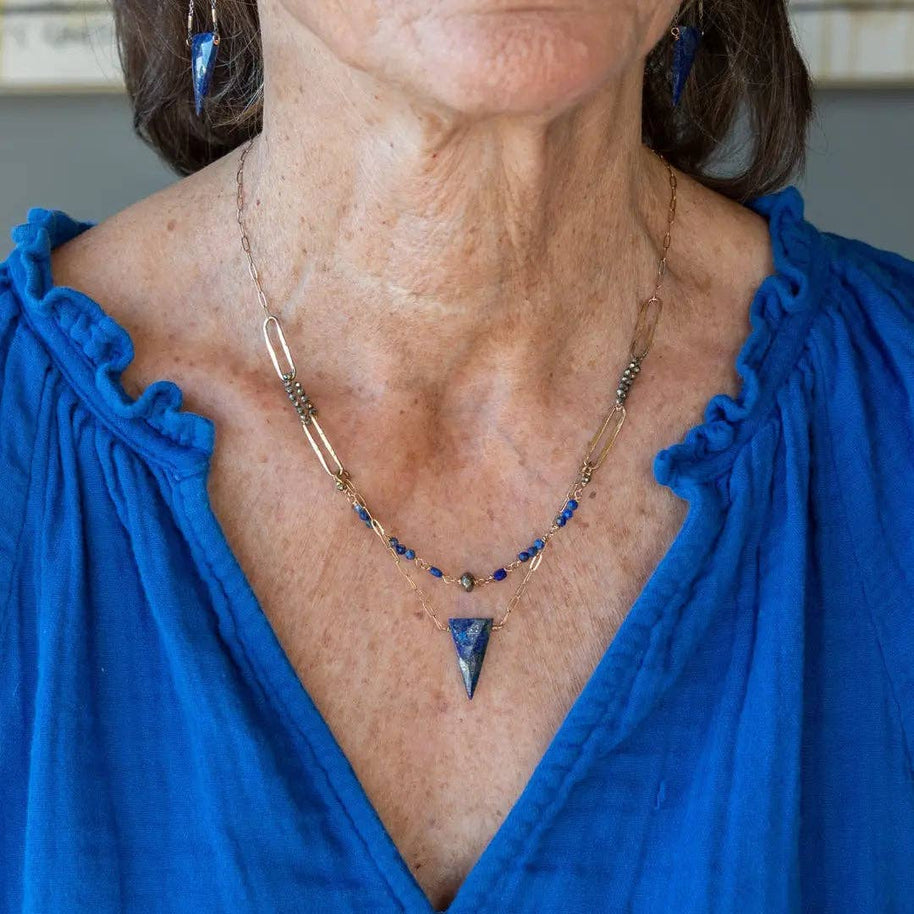 IHandmade nk Pen Lapis Necklace