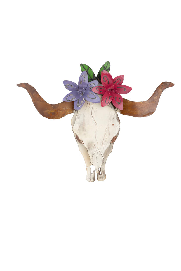 Betty Moo Longhorn Metal Skull