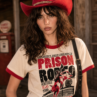 Prison Rodeo Ringer Crop T-Shirt