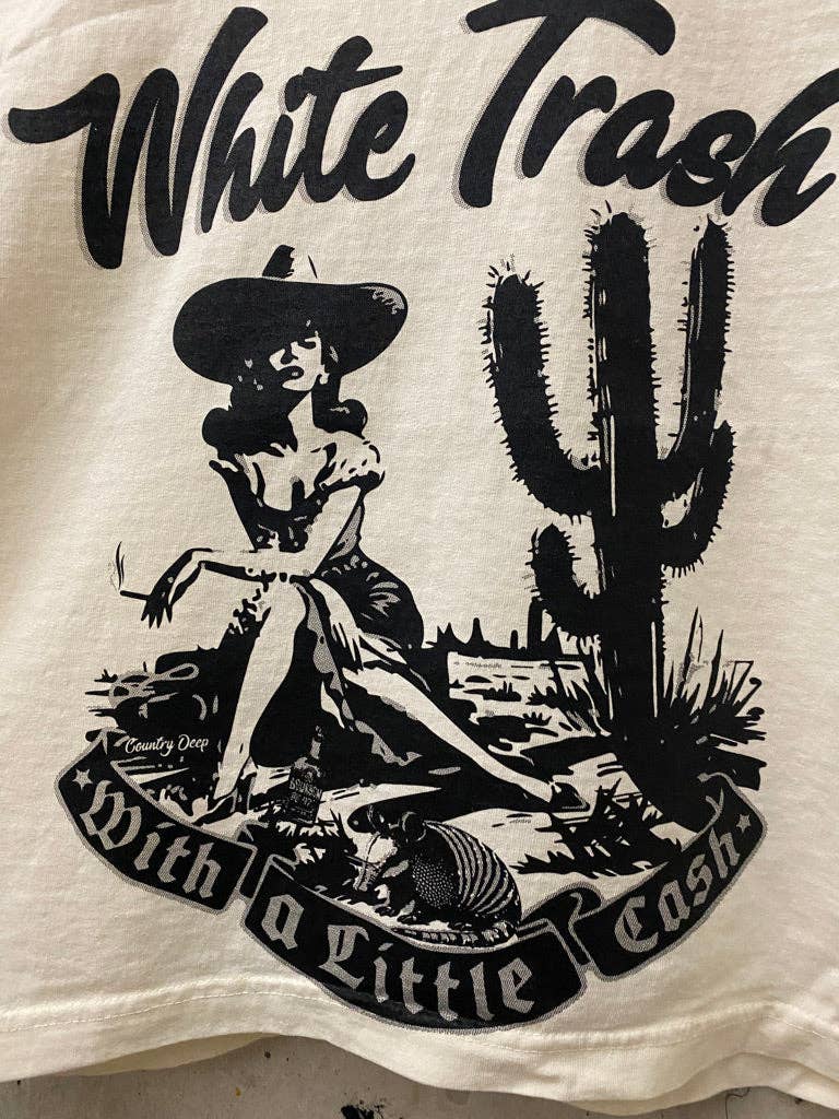 White Trash Boxy Midriff Muscle Top