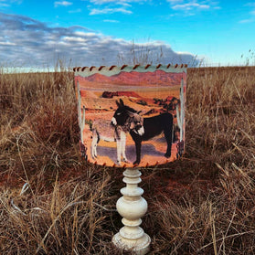 Lampshade Two Burros, 14 inch
