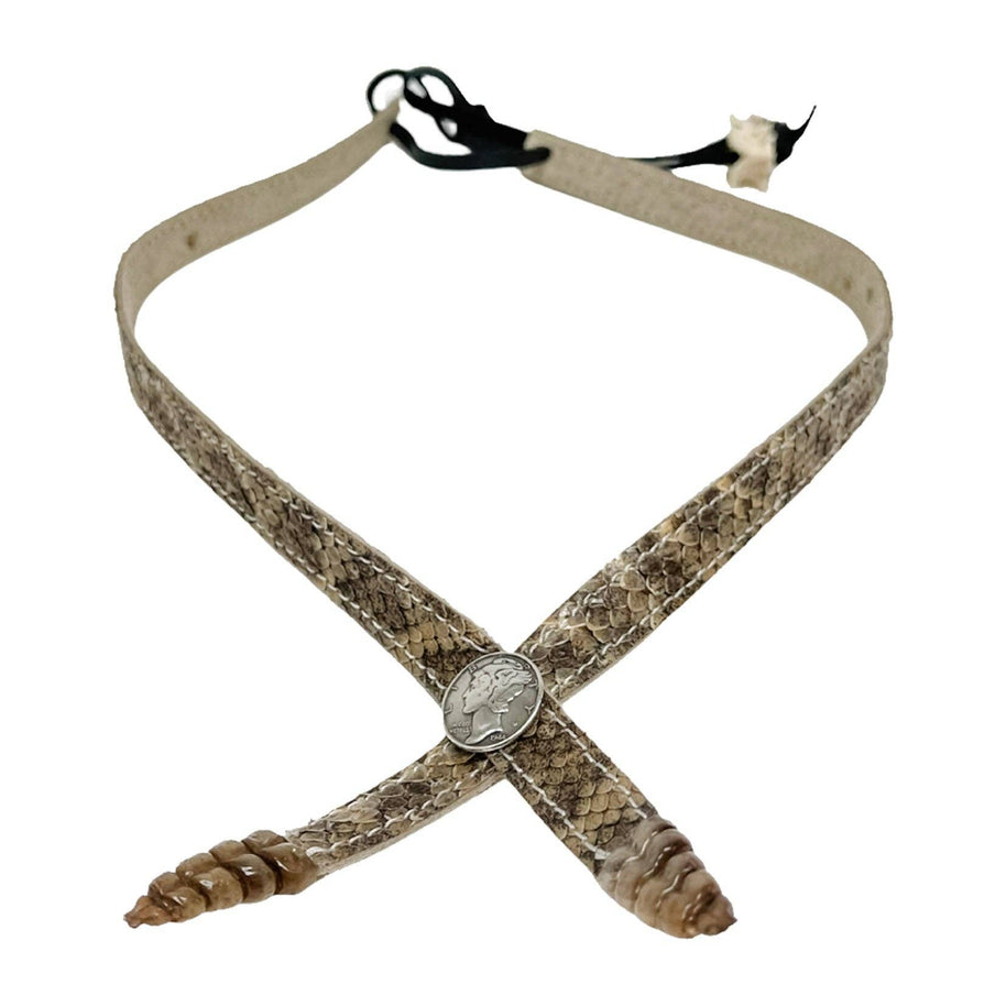 Rattlesnake  Mercury Dime Hat Band - Style Double Rattle