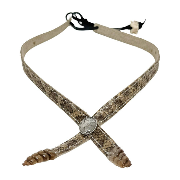 Rattlesnake  Mercury Dime Hat Band - Style Double Rattle