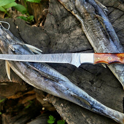 Custom Handmade Damascus Filleting Knife – 13