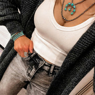 Desert Pearl & Turquoise Squash Blossom Necklace