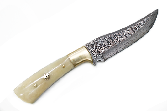 Damascus Knife Bone Handle