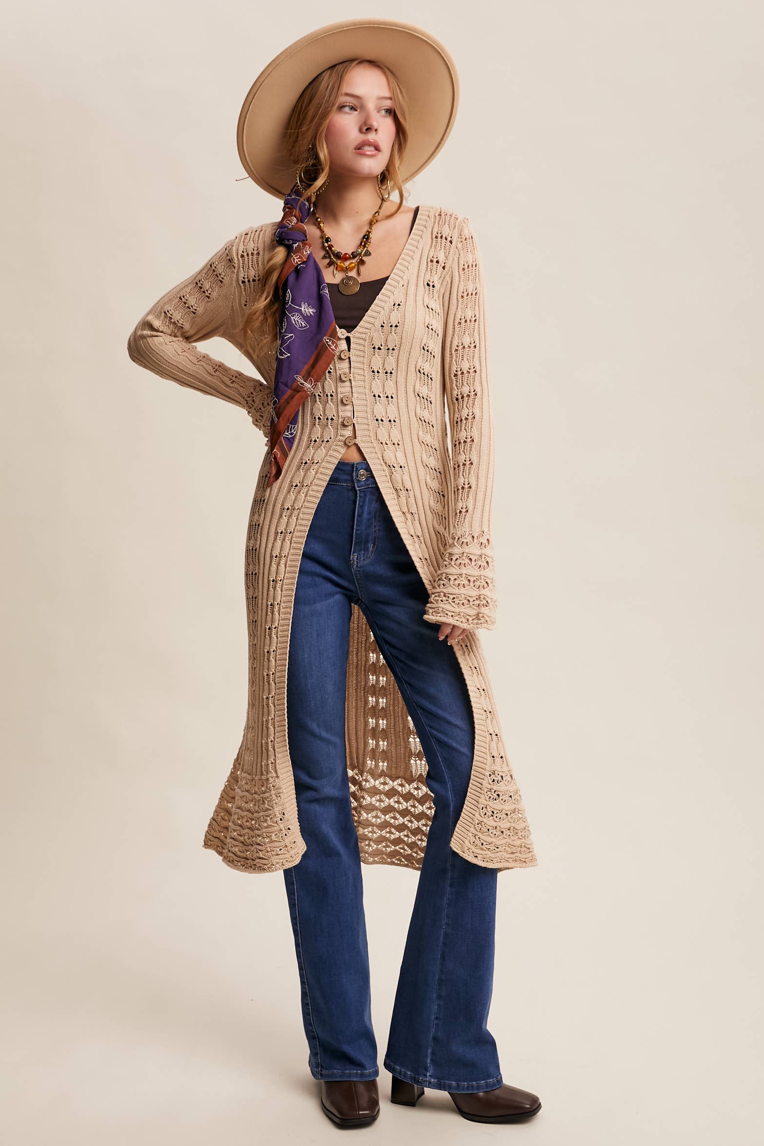 Crochet Longline Cardigan / Duster
