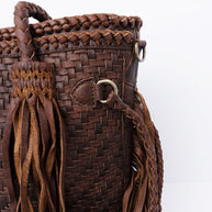 Fully Braided Leather Tote