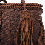 Fully Braided Leather Tote