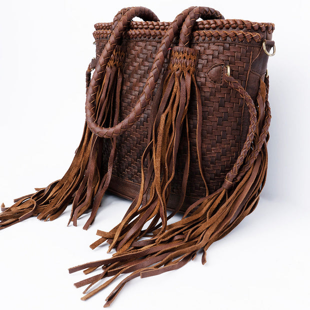 Fully Braided Leather Tote
