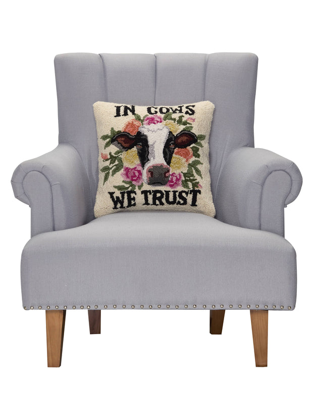 In Cows We Trust Hook Pillow - Junk Gypsy