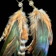 Rhinestone Feather Earrings