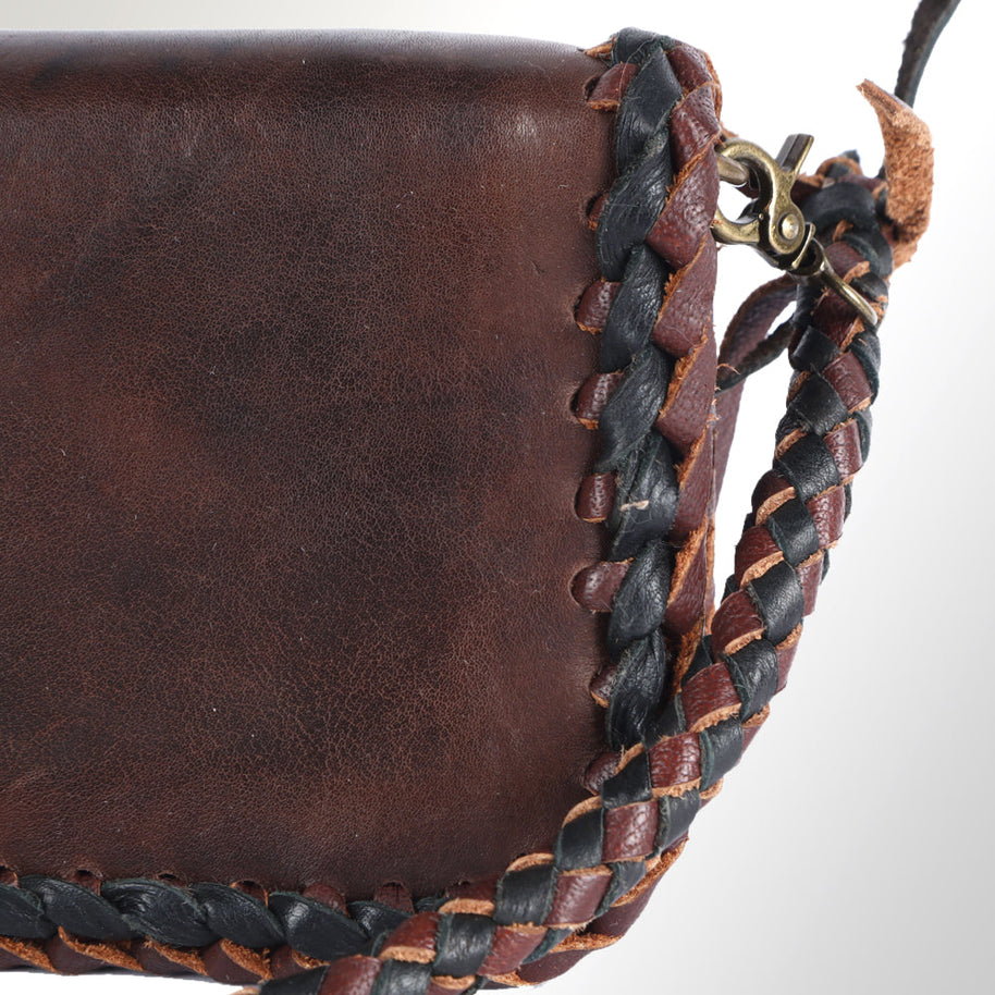 Leather Braided Organizer Bag