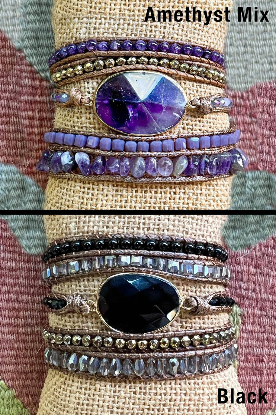 Kelly Wrap Bracelet: White Quartz