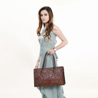 Leather Embossed Tote / Purse