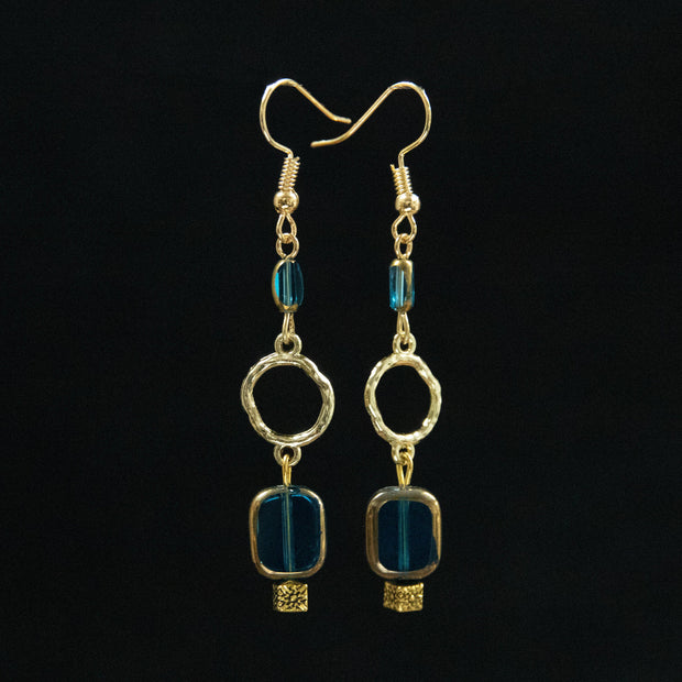 Gilded Blue Earrings