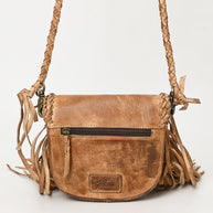 Braided and Fringed Leather Crossbody