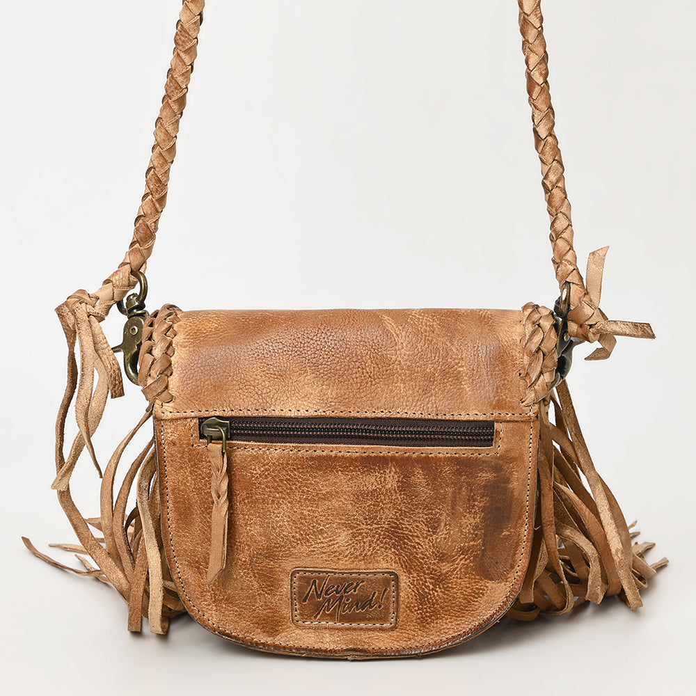 Braided and Fringed Leather Crossbody