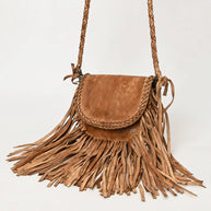 Braided and Fringed Leather Crossbody