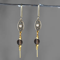 Vintage Cast Sun & Moon w/Semi Precious Stick Option Earring