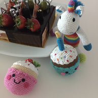 Handmade Crochet Rainbow Unicorn Rattle