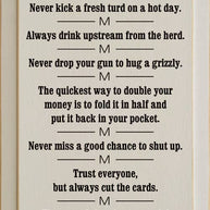 Cowboy Wisdom Vertical Wood Sign