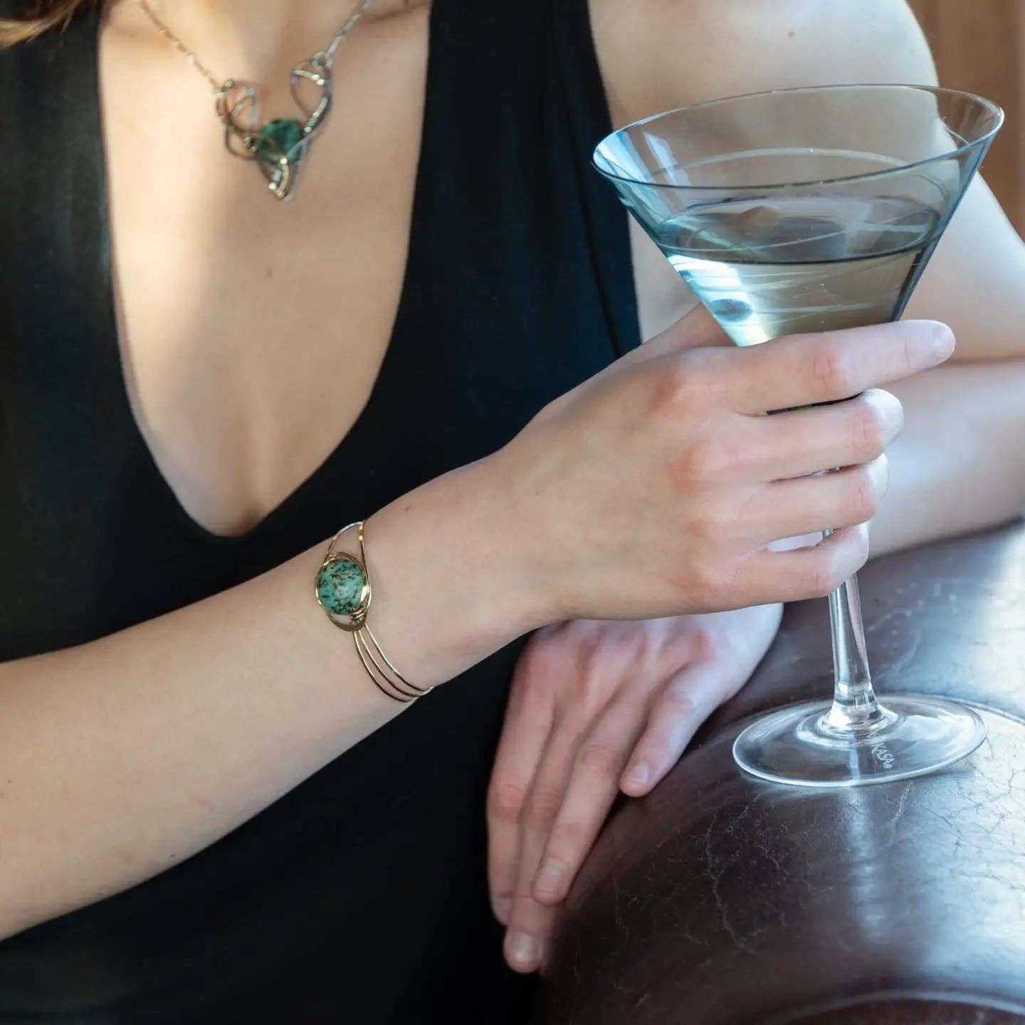 Handmade Turquoise Moon Bracelet