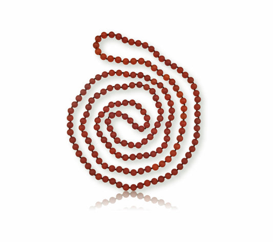 60" 8MM Matte Carnelian Infinity Necklace