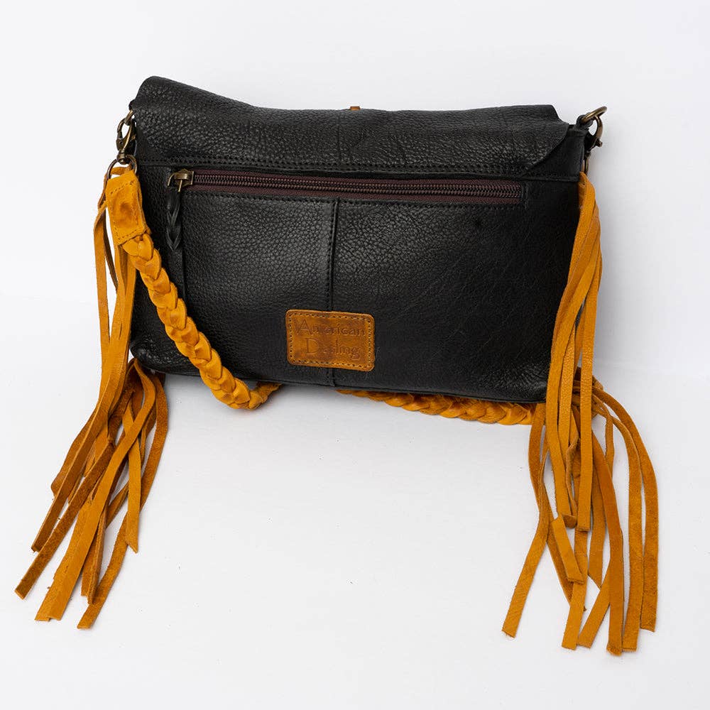 Rustic Leather Fringe Crossbody