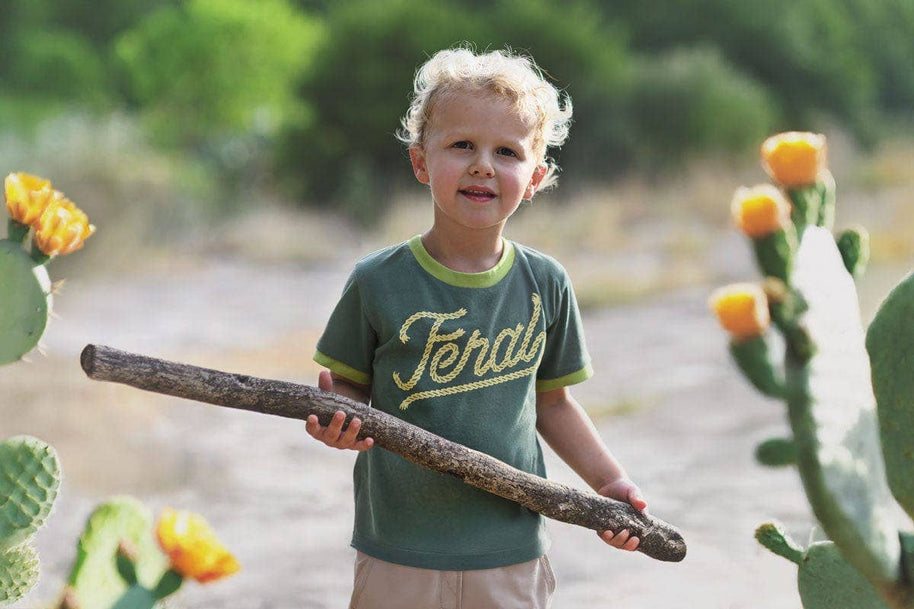 Kid's Feral Ringer Tee, Forest