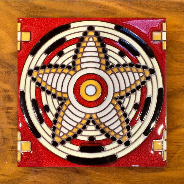 Star Basket Weaving Tile Hand Glazed Art Tile Trivet