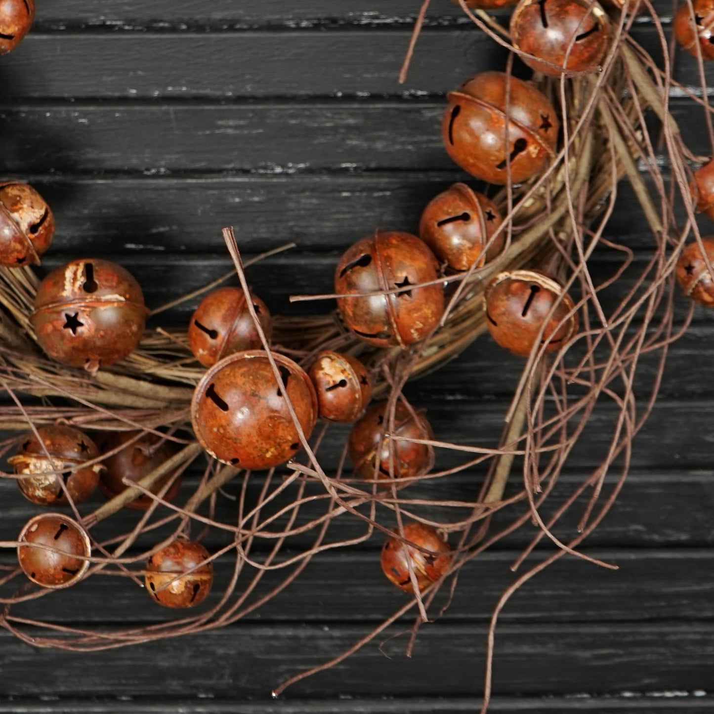 20in Twig Wreath-Rusty Bells with Twigs