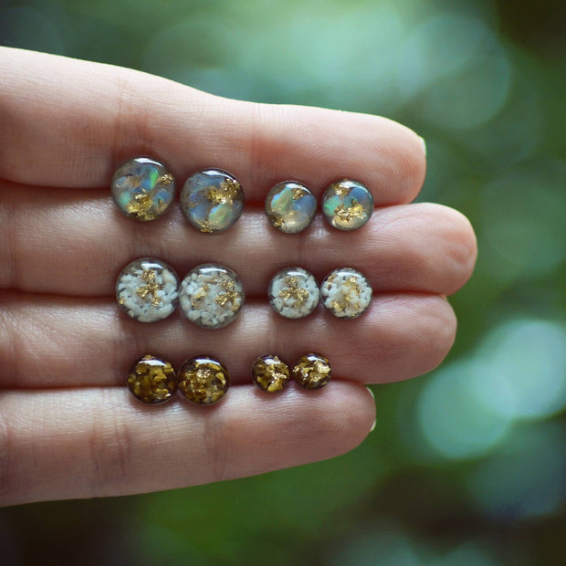 Crushed Gem Post Earring